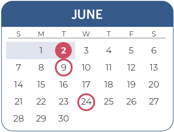 Calendar of the month of May, 2026
