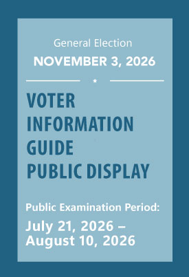 November 3, 2026, Voter Information Guide Public Display